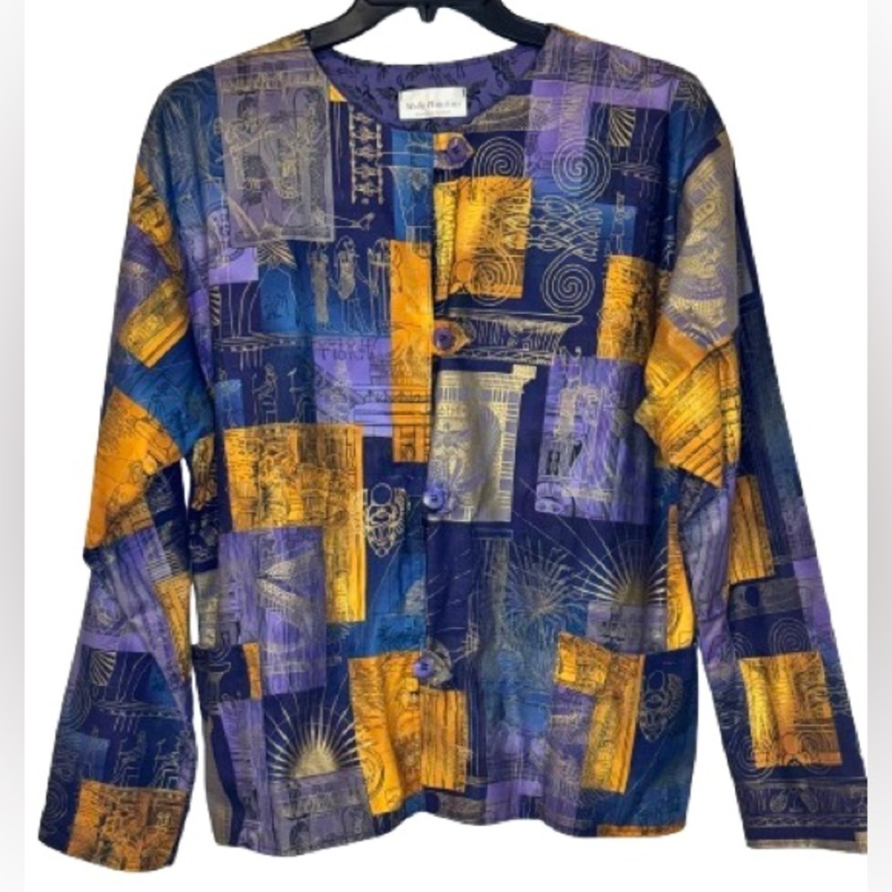 Molly Hutchins O/S artisan-made jacket with botton front and pockets